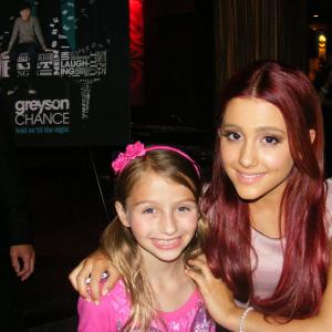 Sophia Strauss with Ariana Grande at the Greyson Chance VIP CD Release Party at the Hard Rock Cafe