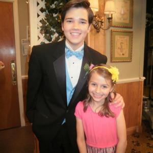 Sophia Strauss and Nathan Kress on the set of icarly