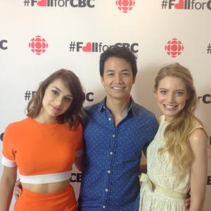 Clara Pasieka, Sophie Desmaris & Shannon Kook after an interview with CBC