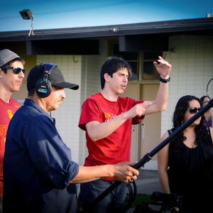 Writer-Director Addison Sandoval filming on location in Norwalk, CA.