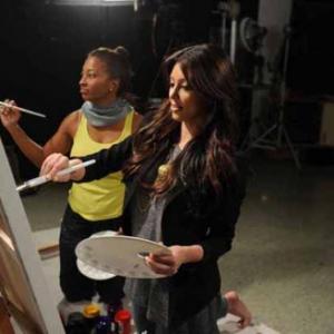H8R: Deena Jacobs with Kim Kardashian creating art by painting away the differences. (Search TOPIC: DEENA JACOBS RANTS)
