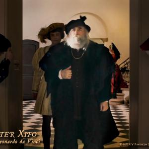 Peter Xifo as Leonardo da Vinci in Pantheon Studios docudrama, 