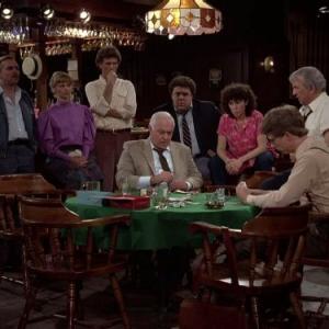 Still of Ted Danson Shelley Long John Ratzenberger George Wendt Harry Anderson Nicholas Colasanto and Rhea Perlman in Cheers 1982
