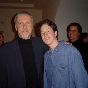 Still of James Cameron and David James Goulard at premiere event of Aliens Of The Deep