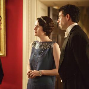 Still of Julian Ovenden, Michelle Dockery and Tom Cullen in Downton Abbey (2010)