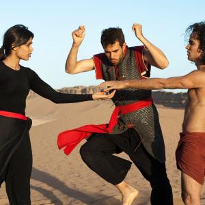 Still of Reece Ritchie and Tom Cullen in Desert Dancer (2014)