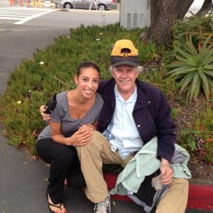 Natasha Pierson and Gary Busey on set in Malibu