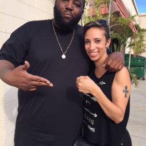 Rapper Killa Mike and Senior Producer Natasha Pierson on the set of a VR project for Run the Jewels