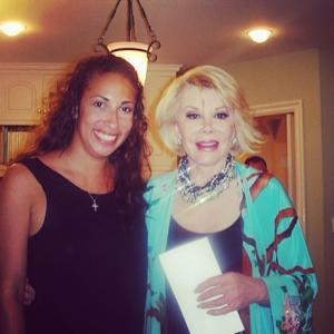 Natasha Pierson and Joan Rivers on the set of Joan & Melissa: Joan Knows Best