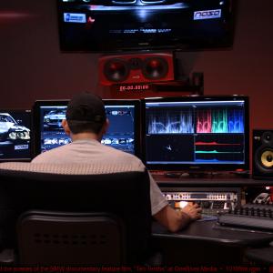 Marco Solorio working in the Main Edit Suite at OneRiver Media on the BMW documentary feature film 1010ths