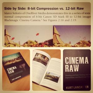 Marco Solorios cinematography experiences with regard to shooting RAW is highlighted and outlined in Kurt Lancasters 2014 book Cinema RAW