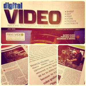 Marco Solorio interviewed in the July 2014 issue of Digital Video Magazine.