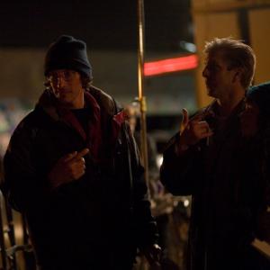 Director George Pappy with Actor Kenny Johnson on the set of 