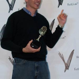 George Pappy accepts the Jury Prize for Best Documentary Feature at the Valley Film Festival, 14 Dec. 2014