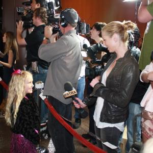 Emily interviewed by reporters at the Red Carpet premiere of the film Sodales directed by Jessica Biel Oct 2010
