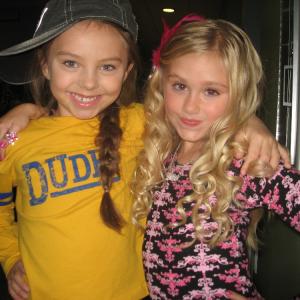 Nov. 2010, Emily and Caitlin on the set of Shake It Up!