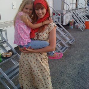Aug 2010 with on screen mom on the set of Sodales directed by Jessica Biel