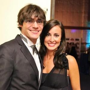Actor RJ Mitte Breaking Bad and actress Marissa Armijo at the 4th annual Burbank international film festival supporting Cinemability