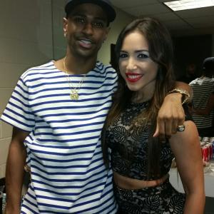 BIG SEAN and ANA ISABELLE hanigin out in the dressing rooms at Barclays Center for Cotto vs Geale Middleweight Fight 662015
