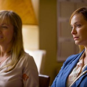 Production still from DARK PLACES featuring Jennifer Pierce Mathus (l, as Aunt Diane) and Christina Hendricks (r, as Patty Day).