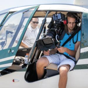 Lukas Colombo prepping for the aerial shoot on the film 