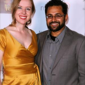 Marion Kerr and director Kevin K Shah at the opening night of the Hollyshorts Film Festival