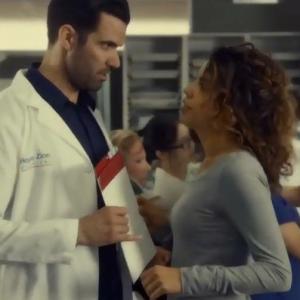 Jess Salgueiro as Nurse Cabrera on Saving Hope with Dr Zach Miller Benjamin James Ayres