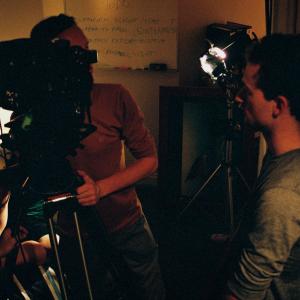 A Still of James Pratt filming In The Middle