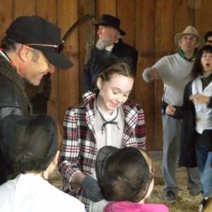 Chloe Madison and Director Gregg Champion on set of 'Amish Grace'