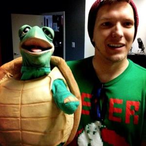 Ty the Turtle and Puppeteer Christopher J Tomlinson