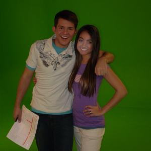 Patricia Ashley as Andi and Simon Curtis as Ian filming Disney Channels Gotcha Covered!