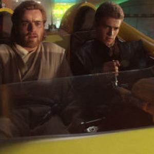 68756R ObiWan Kenobi actor Ewan McGregor isnt partial to the driving style of his apprentice Anakin Skywalker actor Hayden Christensen
