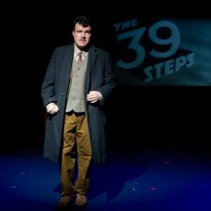 Frank Lawler as Richard Hannay in Secondstory Repertory Theatre's production of The Thirty-Nine Steps