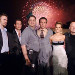 Jessica Alba, Michael Chiklis, Chris Evans, Ioan Gruffudd, Julian McMahon and Tom Rothman at event of Fantastiskas ketvertas (2005)