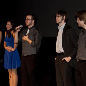 Dan Glaser and cast at the Los Angeles premiere of Pinching Penny