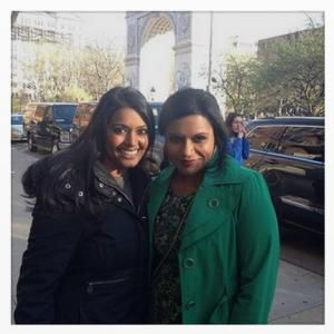 Rhona Fox and Mindy Kaling on the set of The Mindy Project (2014)