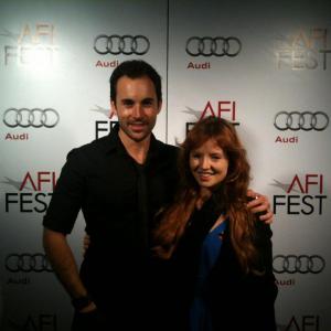 Andrew Bongiorno with fellow actor Stef Dawson at the AFI Film Festival.