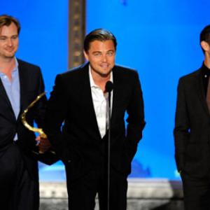 Leonardo DiCaprio, Joseph Gordon-Levitt and Christopher Nolan