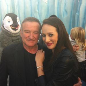 Margaux Harris and Robin Williams at the World Premiere of Happy Feet 2 in Hollywood