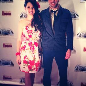 Actors Cassandra Nuss and Daniel Van Thomas on the red carpet for the theatrical production Disenchanted 2012