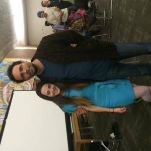 Ava Allan on set of Love Is All You Need with Jeremy Sisto