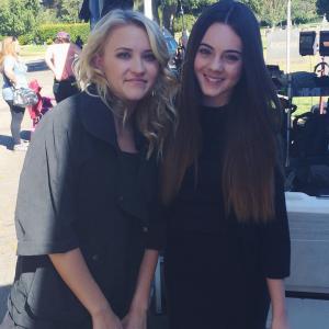 Ava Allan on set of Love Is All You Need with Emily Osment