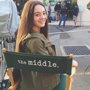 Ava Allan on set for The Middle 2014