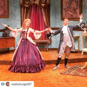 Wallace Angus Bruce as Eraste and Suzanne Jolie Narbonne as Isabelle in David Ives The Heir Apparent