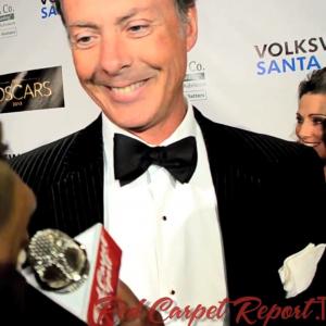 John Mawson producer of Silver Whinings Payback being interviewed on the Red Carpet at the Toscars 2013