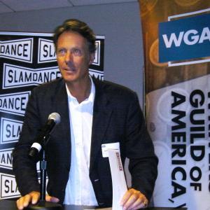 John Mawson, finalist, receives his Prize at the Slamdance 2011 Screewriters Competition Awards Gala at the WGA