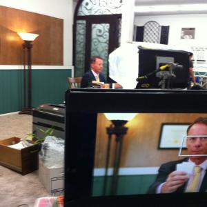 On the set of Legalize Me John Mawson as Leftwich the lawyer August 2011