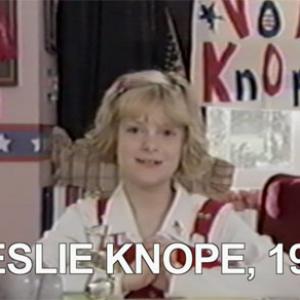 Audrey Scott as 10 year old Leslie Knope on 2012 Parks and Recreation Campaign Ad Episode
