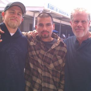 Charlie Hunnam Daniel Moncada and Ron Perlman Sons Of Anarchy