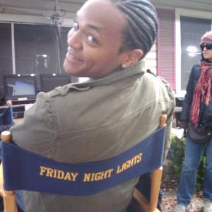 Ernest James on set of Friday Night Lights